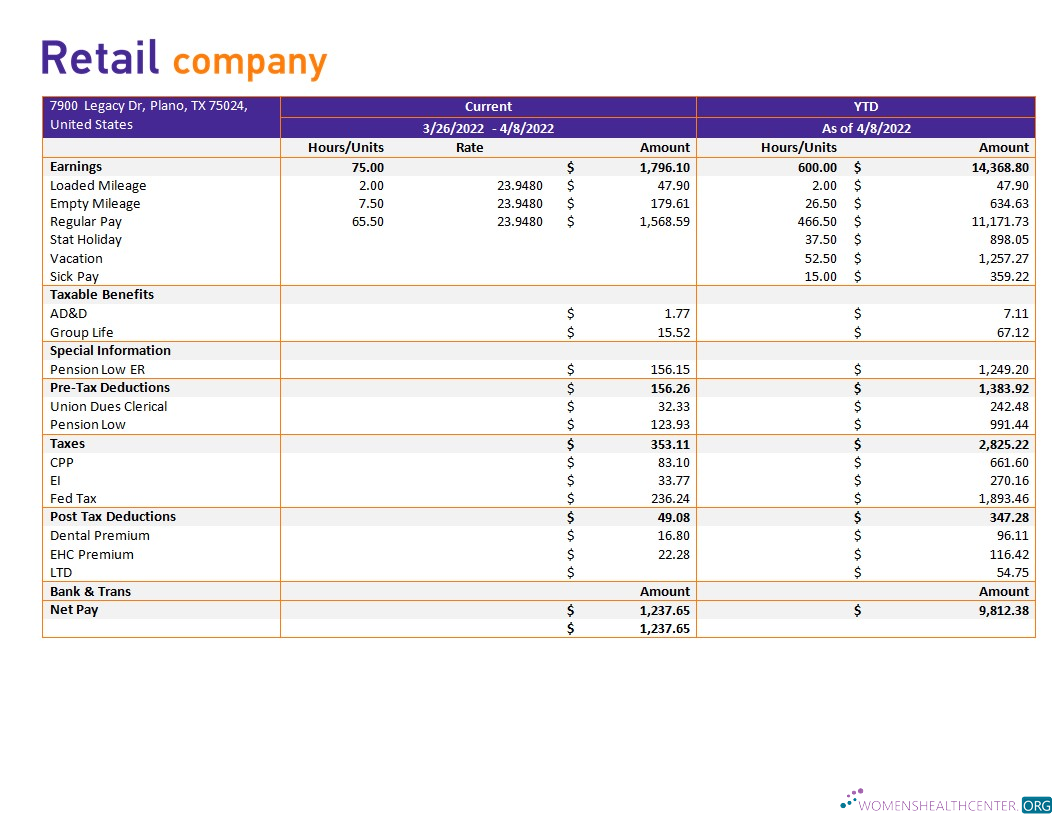 Download retail company earning statement in Word and PDf formats Photoshop template